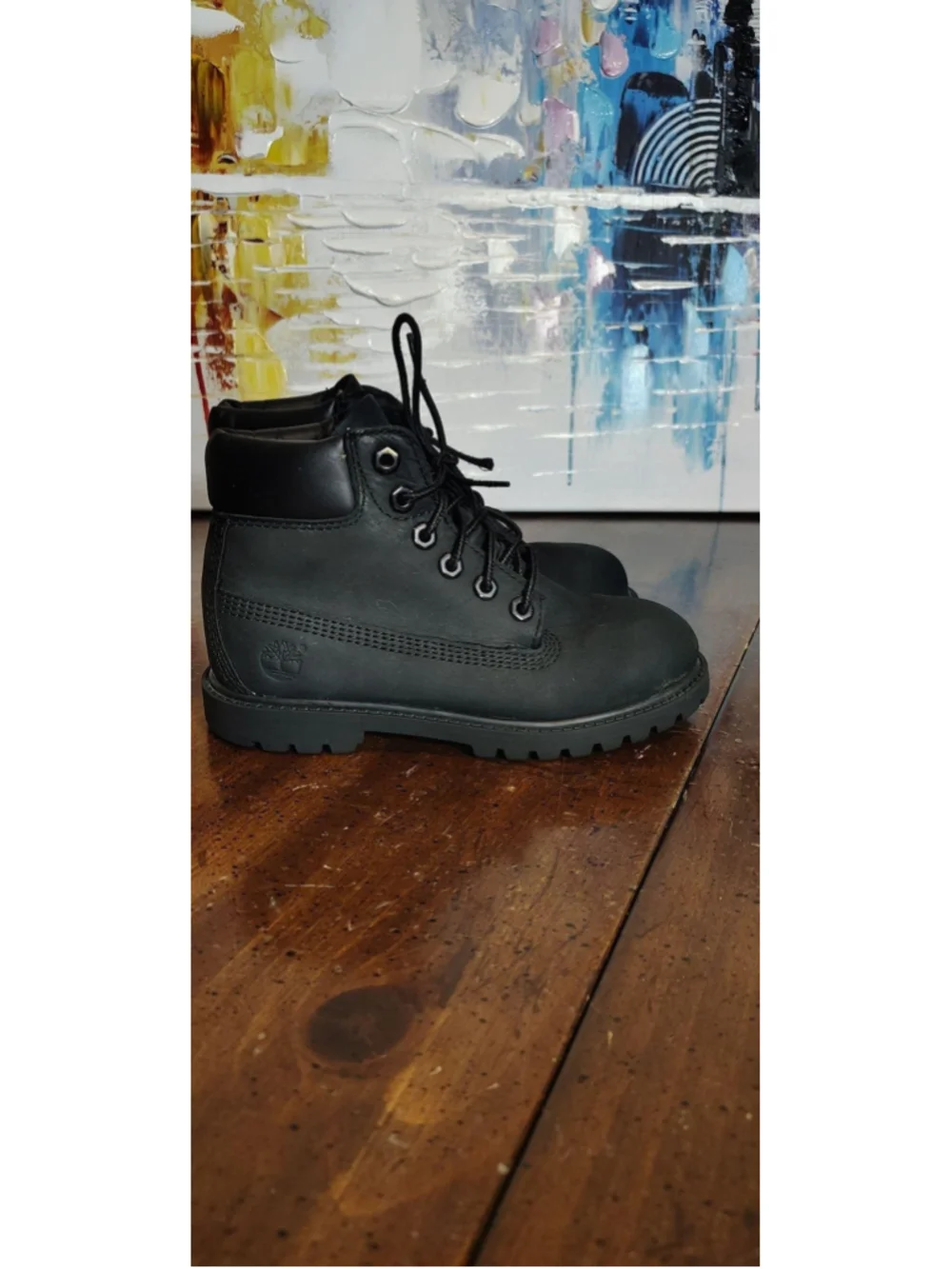 Timberland 6 Inch Insulated Boots Kids Size 12 Black Nubuck Winter Snow